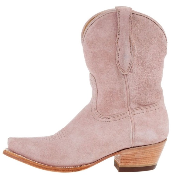 Black Star Hope pink blush suede Snip Toe Western cowboy cowgirl Boots size 10 - Picture 1 of 8